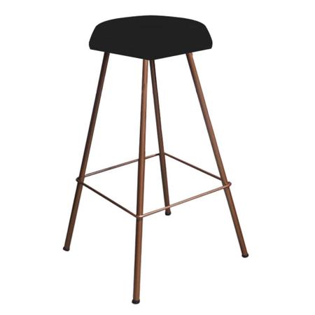 Imagem de Banqueta Alta Lari Eiffel Hexágono Cozinha Bar Balcão Bistrô Ferro Bronze material sintético Preto - Ahz Móveis