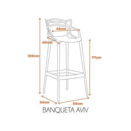 Imagem de Banqueta Aviv Branco Polipropileno 109x50x54cm Fratini