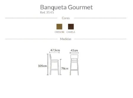 Imagem de Banqueta Gourmet - Castanho Oregon - Datelli Design