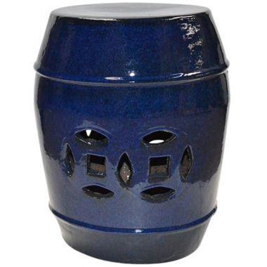 Imagem de Banqueta   sit garden de ceramica azul- 38x48 cm