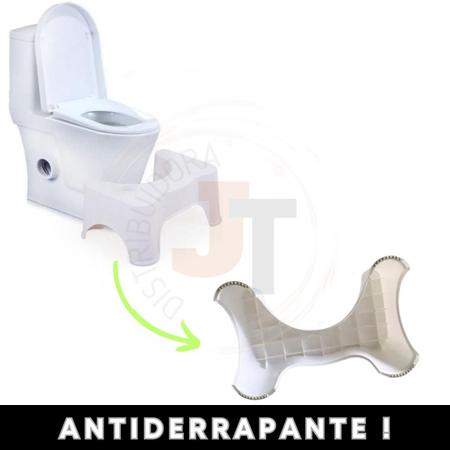 Imagem de Banquinho Cócoras Apoio Pés Vaso Sanitário Antiderrapante