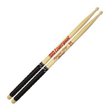 Baqueta Liverpool Special Grip 5a Ponta De Madeira Marfim Imagem de Baqueta Liverpool Special Grip 5a Ponta De Madeira Marfim