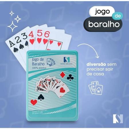 2 Jogos De Carta Baralho 100% Plástico Impermeável 54 Cartas