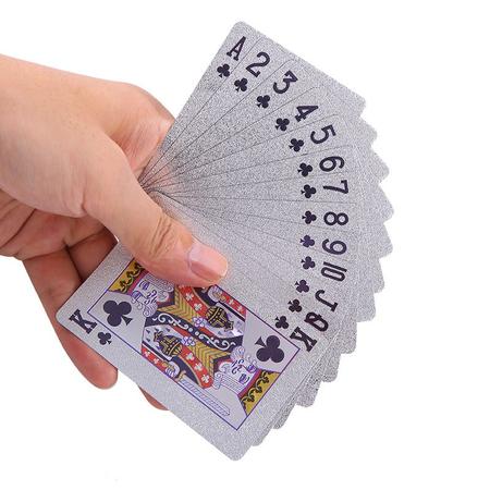 Imagem de Baralho A Prova D'água Plástico 54 Cartas Ouro Poker Dólar Truco Impermeável Canastra Jogo