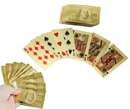 Baralho Dourado Ouro Jogos Poker Truco Paciencia Resistente a Agua