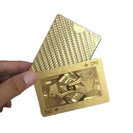 Baralho Dourado Ouro Jogos Poker Truco Sueca Resistente a Agua 54 Cartas  Gold 24k Profissional Verso Dolar - Online - Baralho - Magazine Luiza