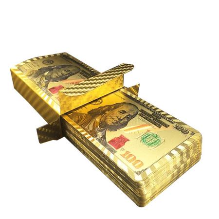 Baralho Dourado Ouro Jogos Poker Truco Paciencia Resistente a Agua 54 Cartas  Gold 24k Profissional Verso Dólar - Online - Baralho - Magazine Luiza