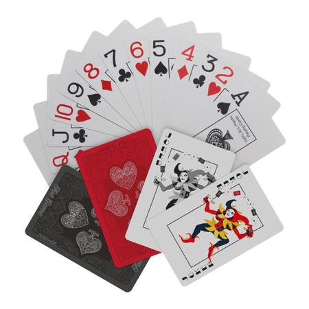 Baralho Duplo 100% Plastico - Com Estojo De Lata Metal - Jogo de Cartas  Buraco Poker Truco