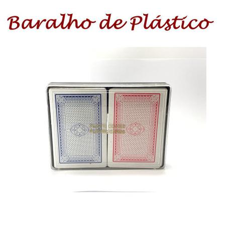 Baralho Duplo 100% Plástico 104 Cartas Prova De Água Estojo Jogo