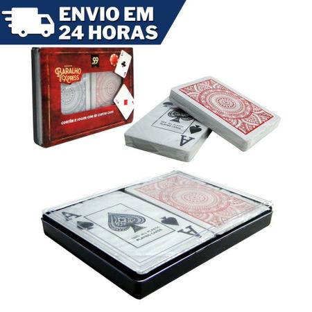 Jogos De Carta Uno + Baralho Duplo De Plástico Kit 2 Peças