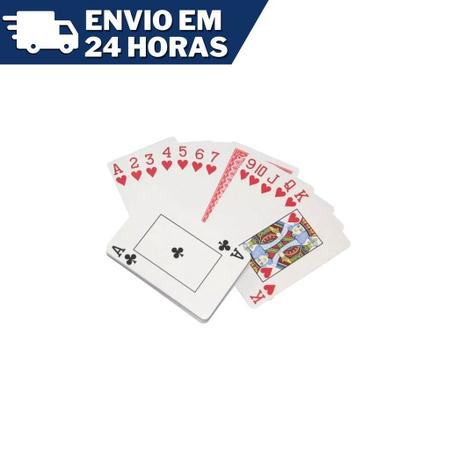 Baralho Duplo 100% Plastico - Com Estojo De Lata Metal - Jogo de Cartas  Buraco Poker Truco