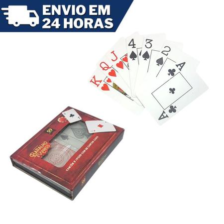 Jogo De Cartas Baralho Truco Plástico Com 104 Cartas Premium