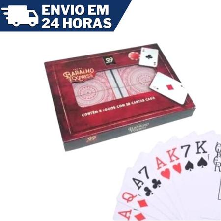 Jogo De Baralho Duplo 100% Plástico Estojo Cartas Laváveis Truco Pôquer 21  Buraco Paciência - 123 Útil - Baralho - Magazine Luiza