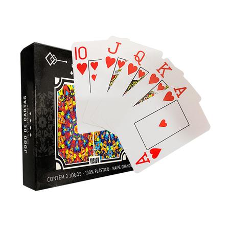 Baralho Duplo Revestdo Em Plástico Completo Para Truco Poker Buraco 21 Jogo  de Cartas