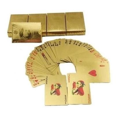 Baralho Dourado Ouro Jogos Poker Truco Sueca Resistente a Agua 54 Cartas  Gold 24k Profissional Verso Dolar - Online - Baralho - Magazine Luiza