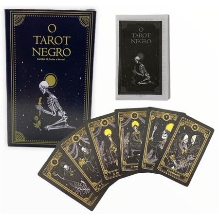 Baralho O Tarot Negro De Marselha Tarô 22 Cartas E Manual - Loja