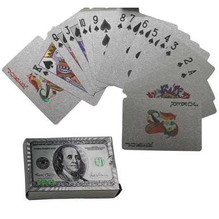 Imagem de Baralho Prateado a Prova de Água Poker Truco Cartas Jogos