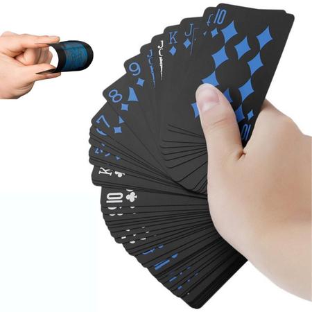 Jogo de Cartas Baralho Preto Impermeável Baralho Black Luxo c/ 54 Cartas