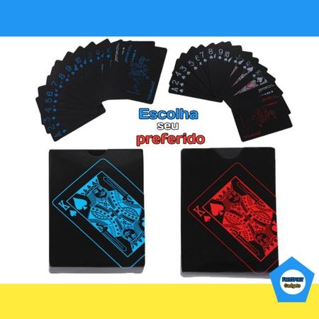 Baralho Black Detalhes Vermelho Poker Truco Mágica 54 Cartas : :  Brinquedos e Jogos