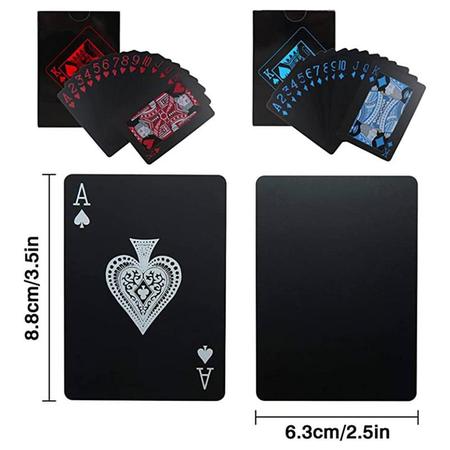 Baralho preto Baralho Black A Prova De Agua Jogo De Cartas Detalhes  Vermelho 54 Cartas Poker Mágica - Escorrega o Preço