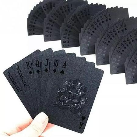 Jogo Cartas De Baralho Profissional Jogos Original Naipe Truco Diversão -  Preto