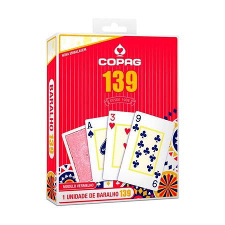 Baralho 139 Tradicional COPAG, Naipe Convencional ou Grande, Azul ou  Vermelho, 55 Cartas para Jogar