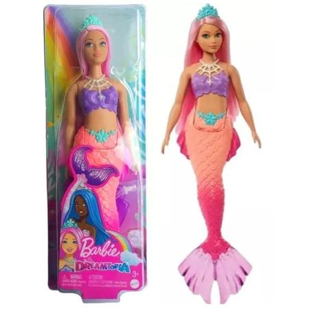 Barao Mattel Barbie Sereia Cabelos Rosa