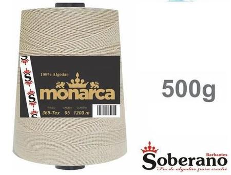 Imagem de Barbante Cru Monarca 500g Fio nº 3, 5 e 8 Soberano para Crochê, Tricô, Frigorífico e Artesanato