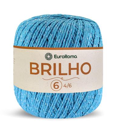 Imagem de Barbante Euroroma 6 Colorido Brilho Prata 400g Tricô Crochê