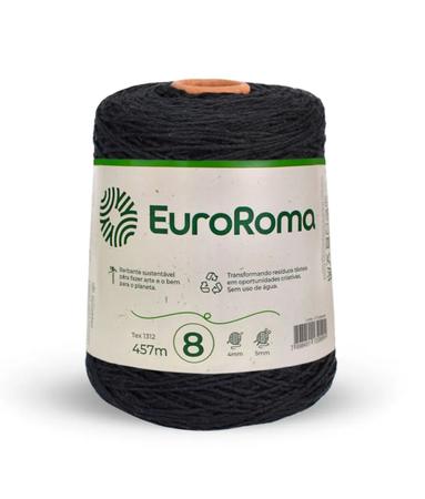 Imagem de Barbante euroroma colorido 08 fios cor 250 preto unidade