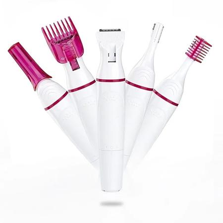 Imagem de Barbeador elétrico feminino 5 em 1, máquina de depilação mini aparador lâmina feminina biquíni para sobrancelha axilas c