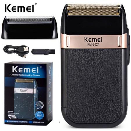 Imagem de Barbeador Elétrico Recarregável Kemei Classic Shaver KM-2024 - Bivolt: A Melhor Escolha para Seu Barbear