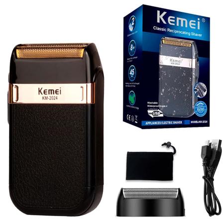 Imagem de Barbeador Kemei Km-2024 Preto 100v/240v Profissional Cabelo