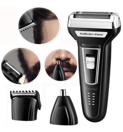 Imagem de Barbeador Shaver Kemei KM6558 3EM1 Unissex Aparador de Pelos