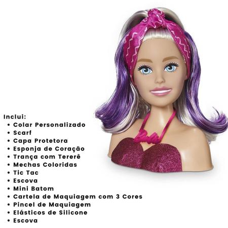 Busto Barbie Styling Faces Maquiagem E Penteado Pupee - Branco