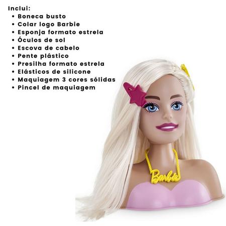 Boneca busto com acessórios sparkle girlz, cabeça para pente e