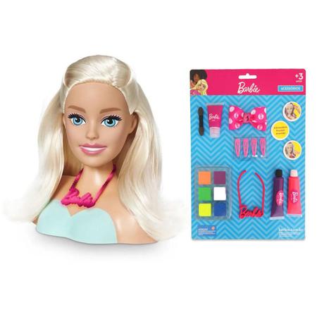 Busto Boneca Barbie Para Pentear E Maquiar Vem Com Maquiagem