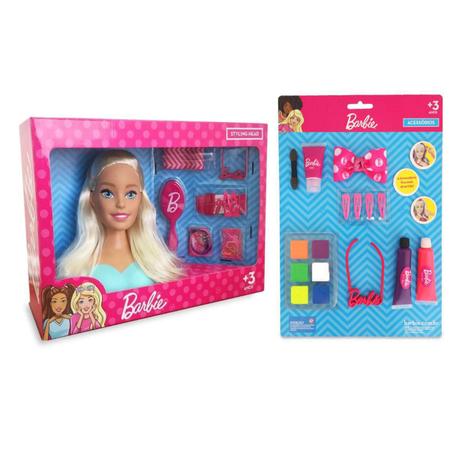 Barbie Para Pentear E Maquiar Boneca Barbie Brinquedo Menina