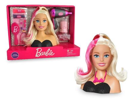 Barbie Busto Styling Head Hair Puppe 1264 Preto Pupee Boneca