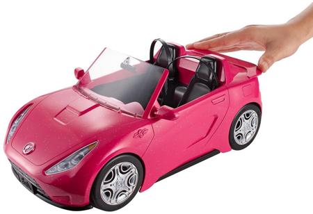 Carrinho Carro Rosa Conversível 2 Lugares De Barbie + Boneca na