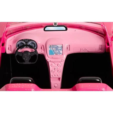 Carro Barbie com Boneca - Conversível Rosa - 2 Lugares - Mattel