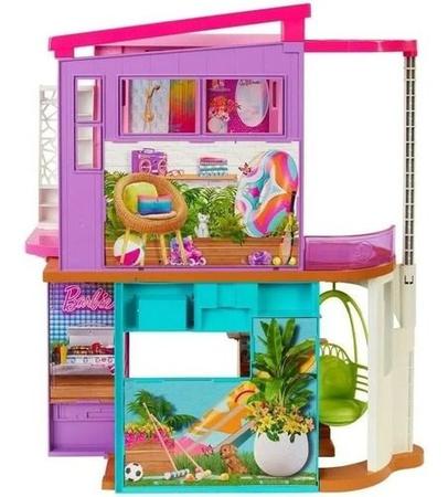 Barbie Casa 2 Andares Malibu House Férias 6 Cômodos Mattel