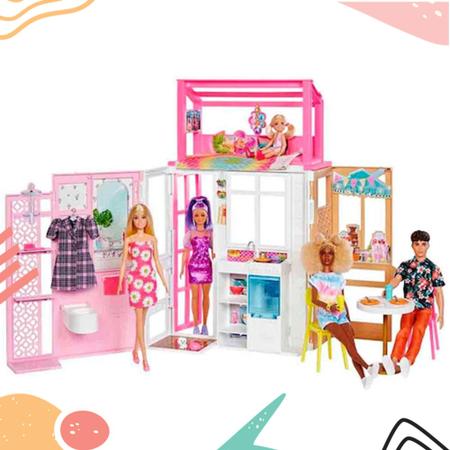 Barbie Estante Casa Glam Com Boneca Mattel - HCD48