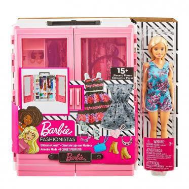 Barbie Boneca e conjunto de moda, roupas Barbie com acessórios de armá