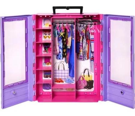 Barbie Guarda Roupa De Luxo Com Boneca Hjl66 Mattel