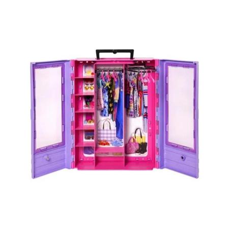 Barbie Guarda Roupa De Luxo Com Boneca Hjl66 Mattel