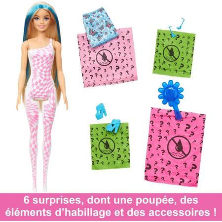 Imagem de Barbie Color Reveal Boneca Cores do Arco-íris com 6 Surpresas e Corpete que Muda de Cor - Mattel - HRK06