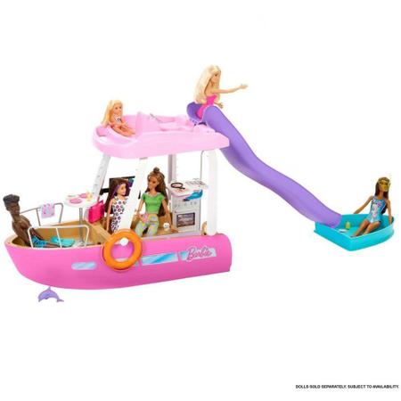 Playset Barbie Barco Com Piscina E Toboágua Dream Boat HJV37