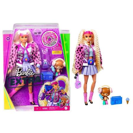 Boneca Barbie - Extra - Barbie Com Saia e Bolsa Roxa - Mattel