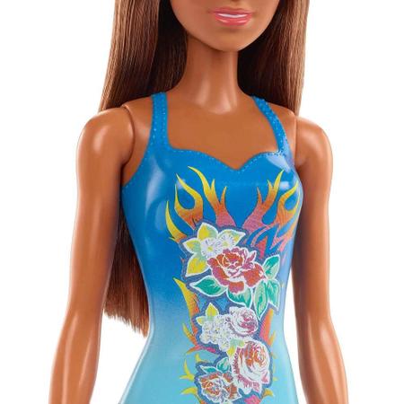 Boneca Barbie Fashion & Beauty com Roupa de Banho Azul - Mattel